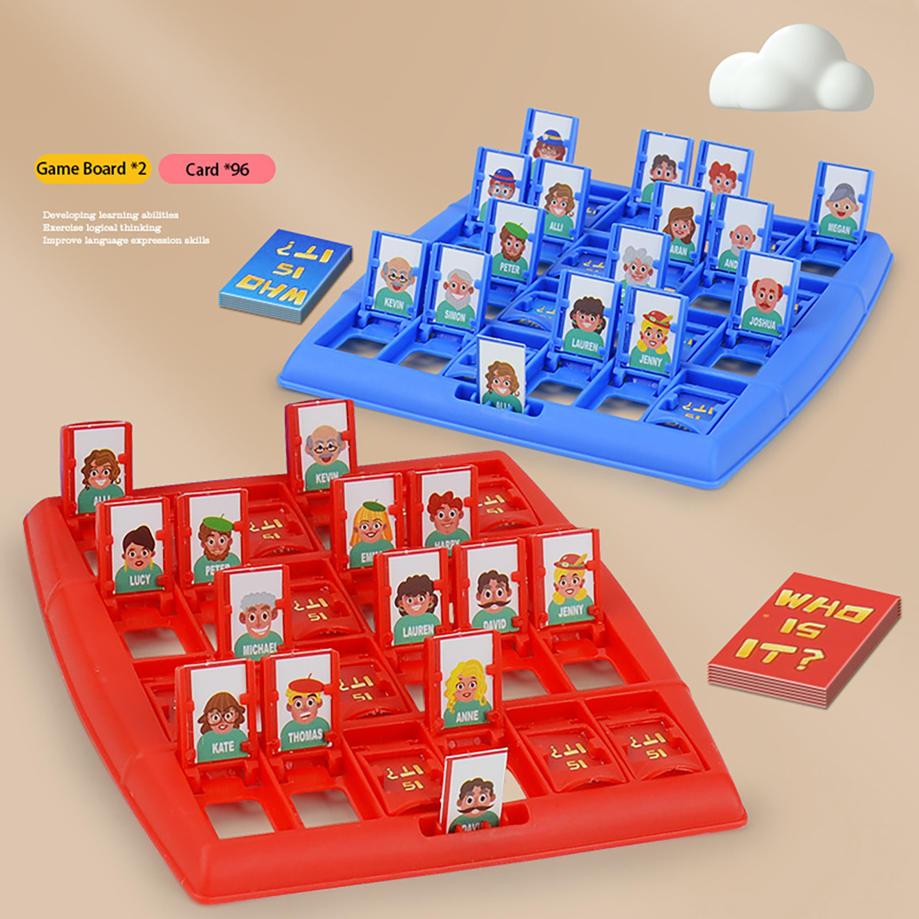 Party Games Quiz - Family Guessing Board Game Who Am