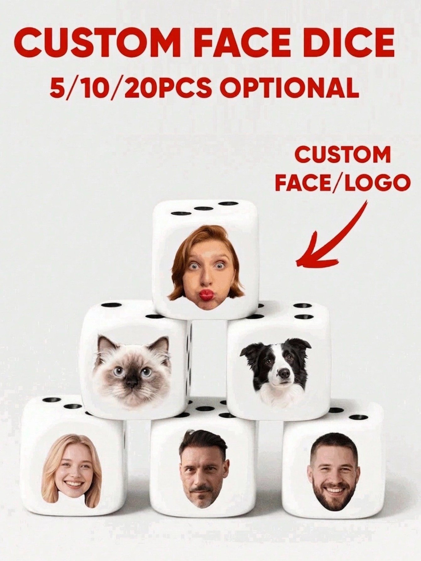 Party Games Easter - Custom Face Dice Personalized Face Dice