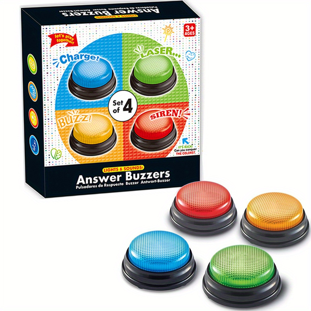 4pcs Lights and Sounds Buzzers - Party Games Quiz recension och pris