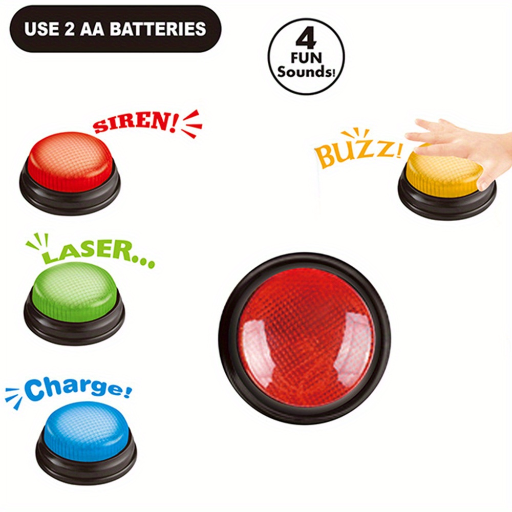 4pcs Lights and Sounds Buzzers - Party Games Quiz recension och pris