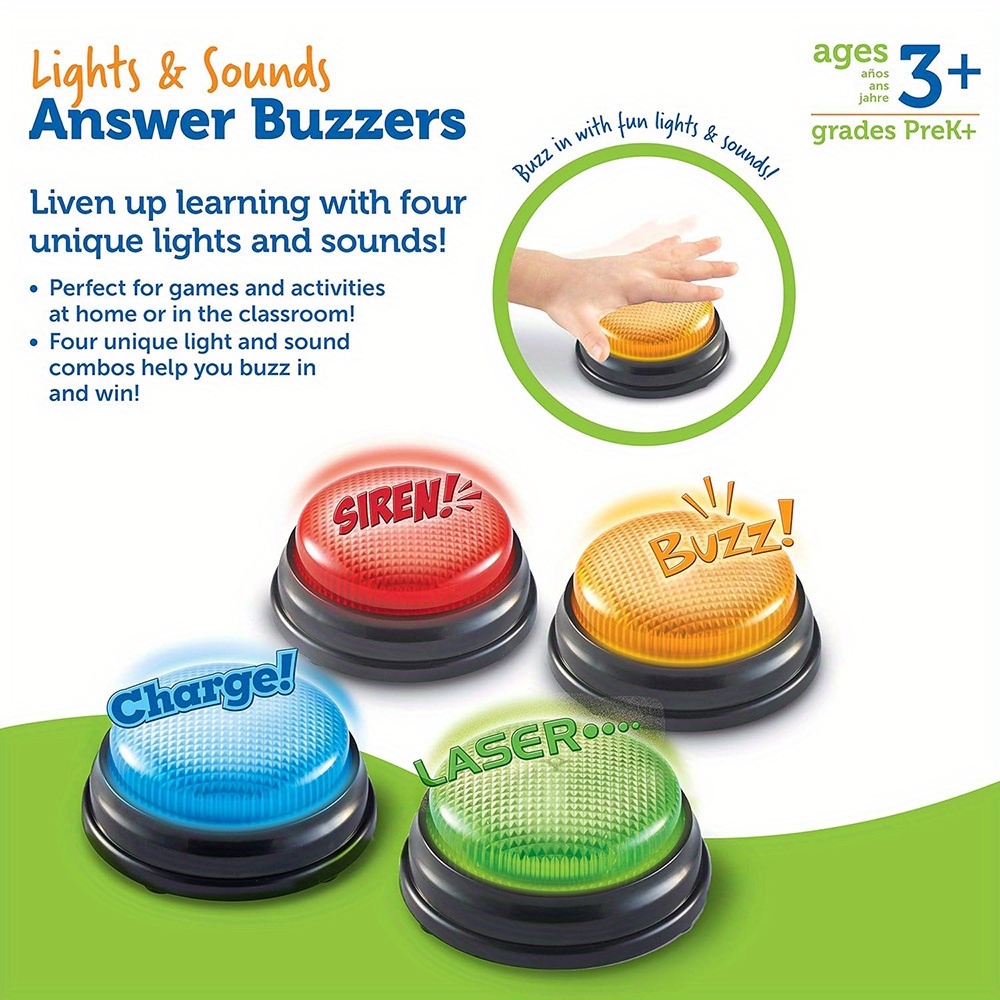 4pcs Lights and Sounds Buzzers - Party Games Quiz recension och pris