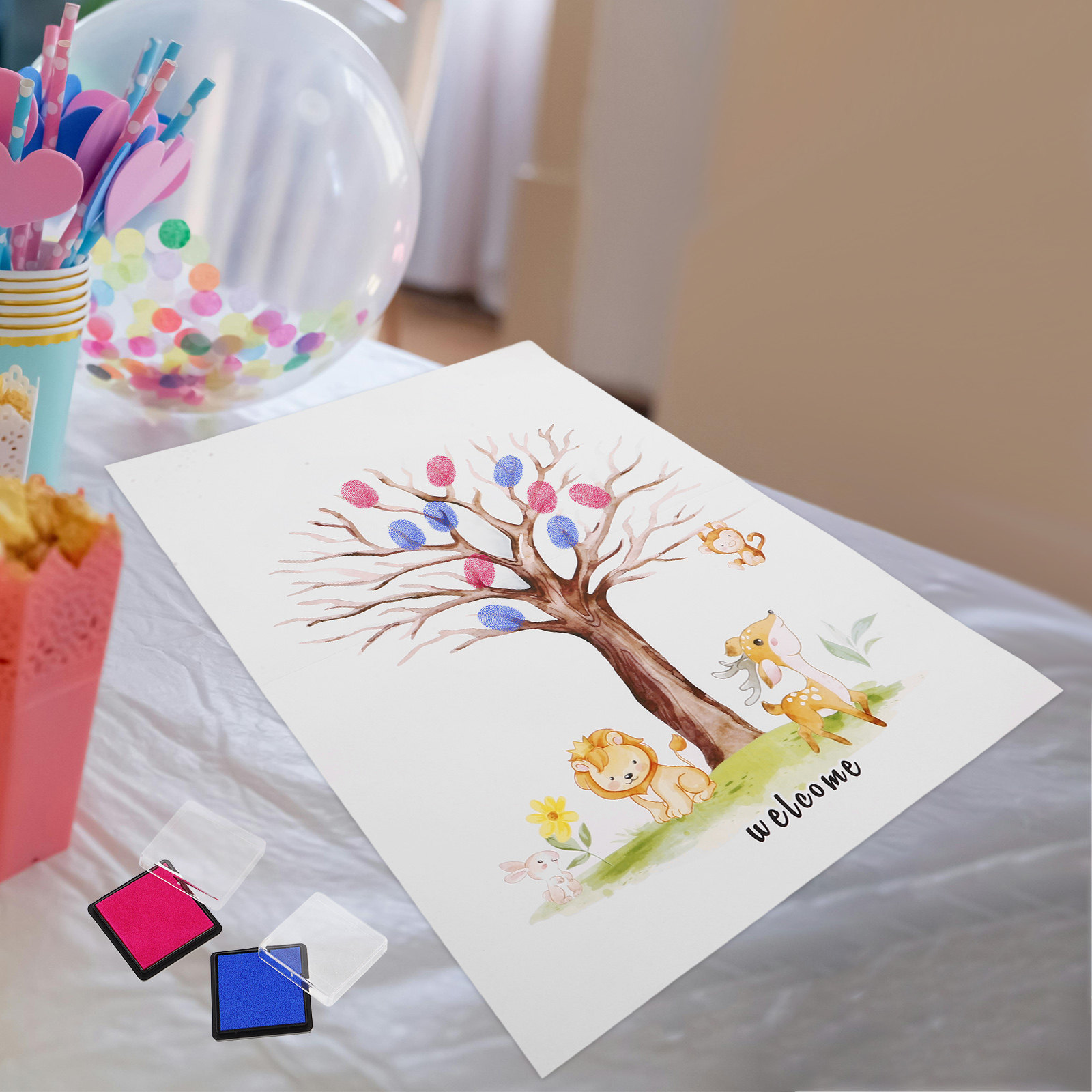 1Set Fingerprint Tree Guest Bo - Book Party Games recension och pris