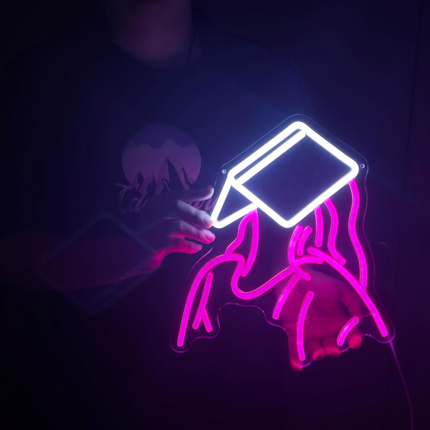 Reading Girl Neon Sign USB Dim - Party Games Girls Night recension och pris