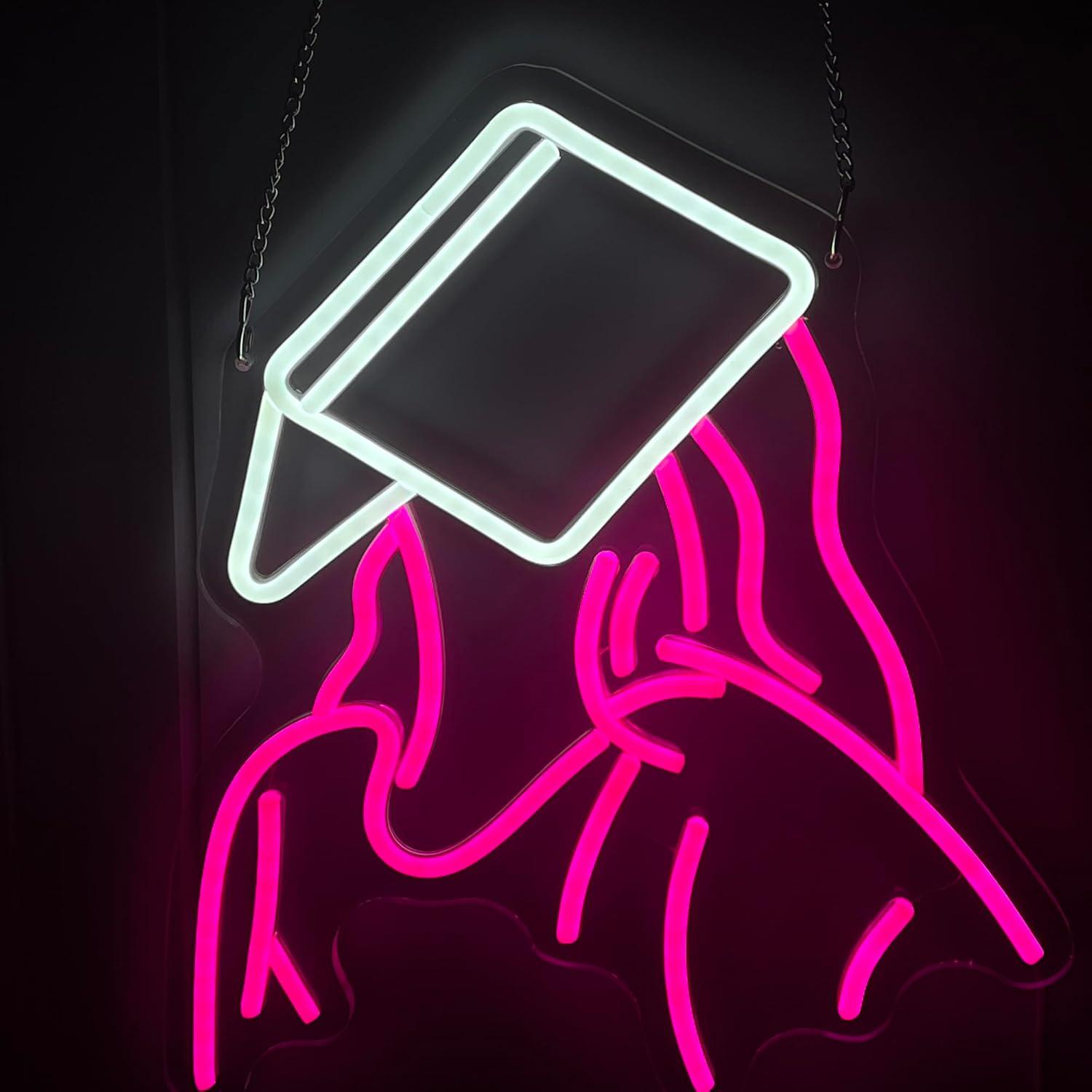 Reading Girl Neon Sign USB Dim - Party Games Girls Night recension och pris