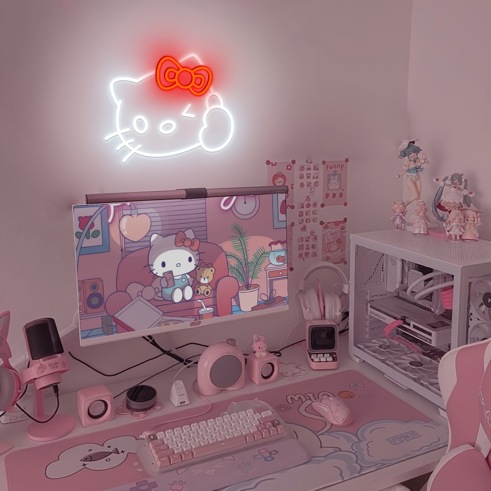 Hello Kitty LED Neon Sign Wall - Party Games Girls Night recension och pris