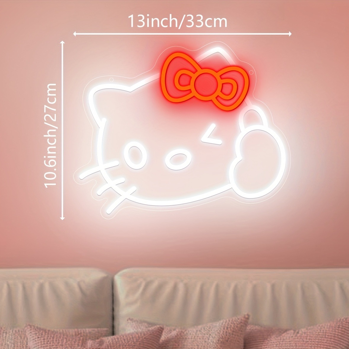 Hello Kitty LED Neon Sign Wall - Party Games Girls Night recension och pris