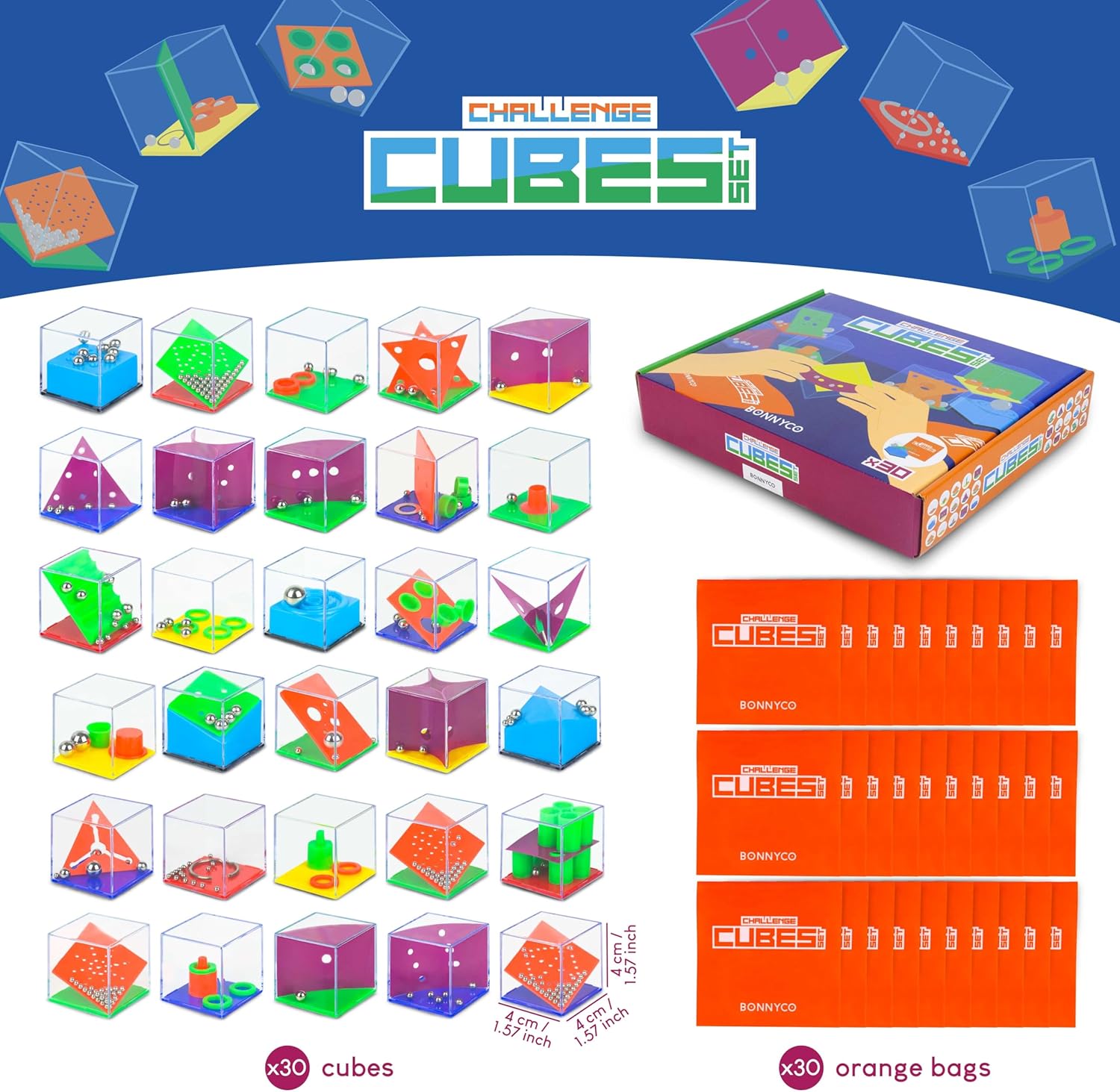 Brain Teaser Puzzles Cubes Pac - Party Games Kids recension och pris
