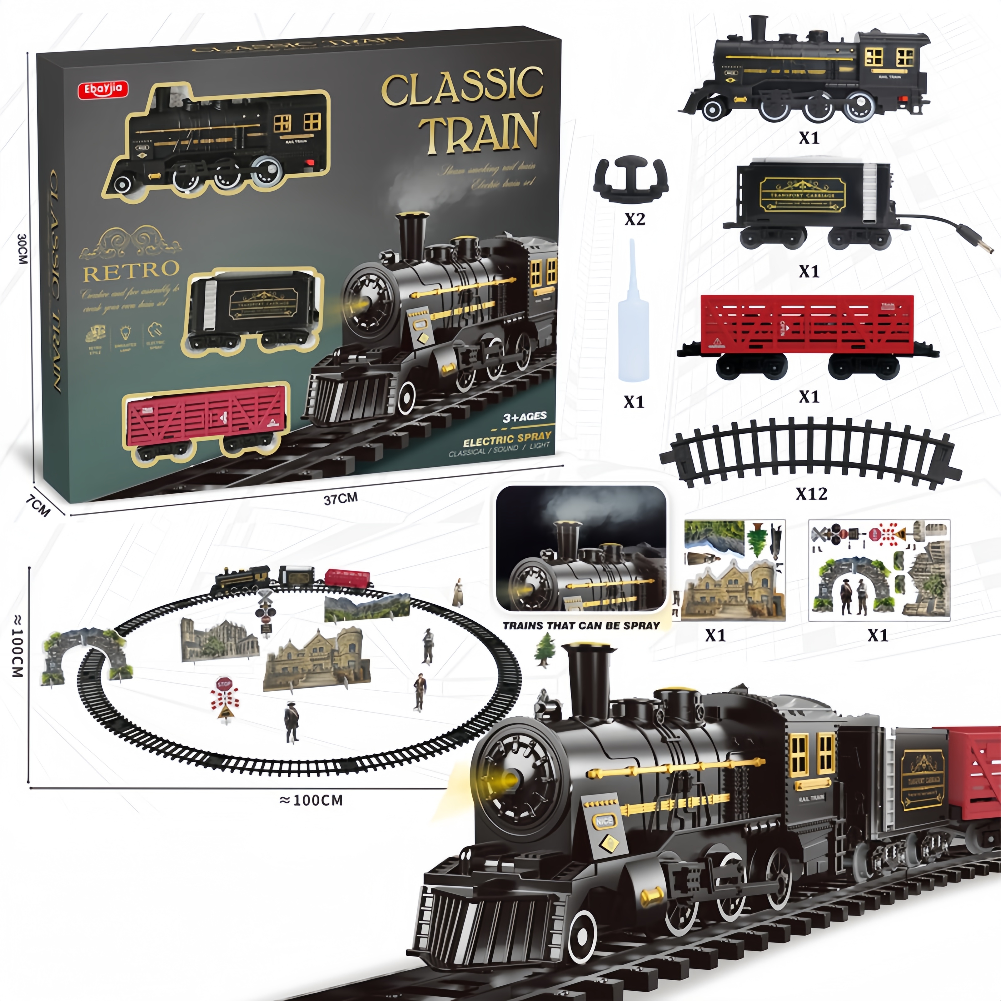 Kids Electric Steam Alloy Trai - Party Games In Steam recension och pris