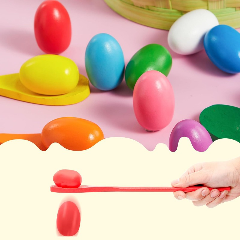 24 PCS Easter Egg and Spoon Ra - Party Games Easter For Family recension och pris
